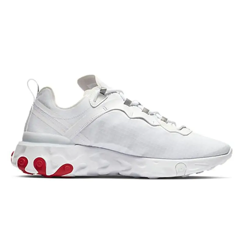 Nike React Element 55 White Red Sneakers shoes BQ6167-102 With Original Box