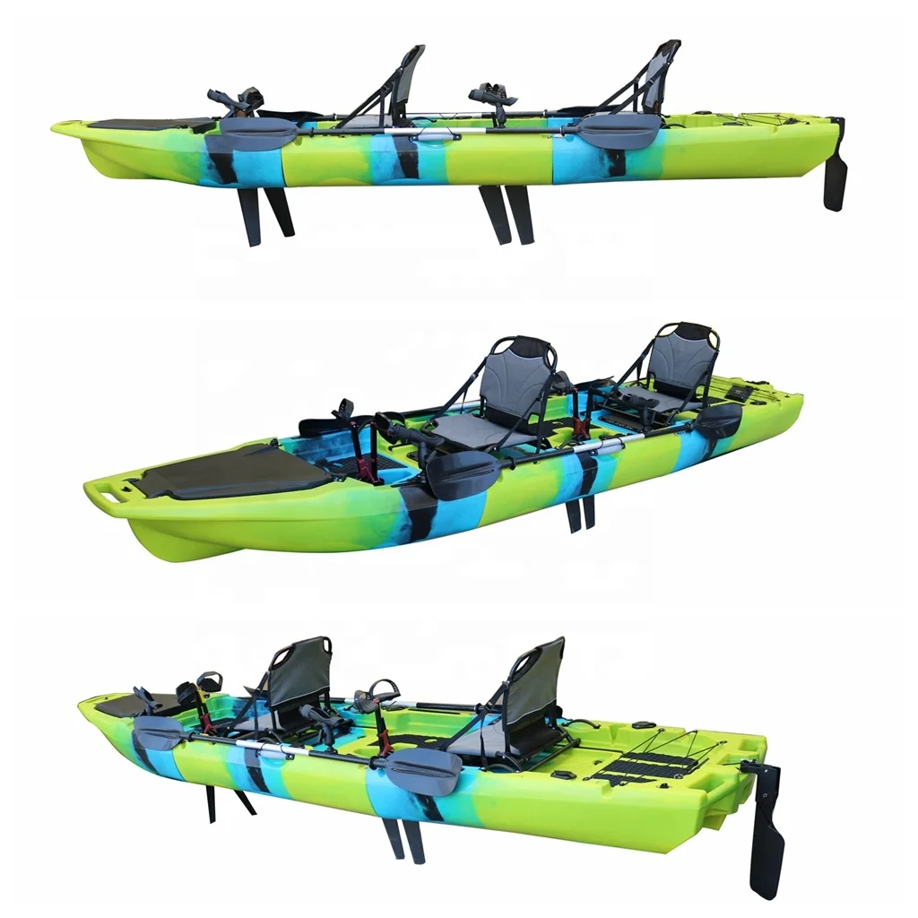 Best-selling High Quality Fins Pedal Motor Kayak 2 Person Sit On Top Fishing Kayak with 24lbs Electric Trolling Motor