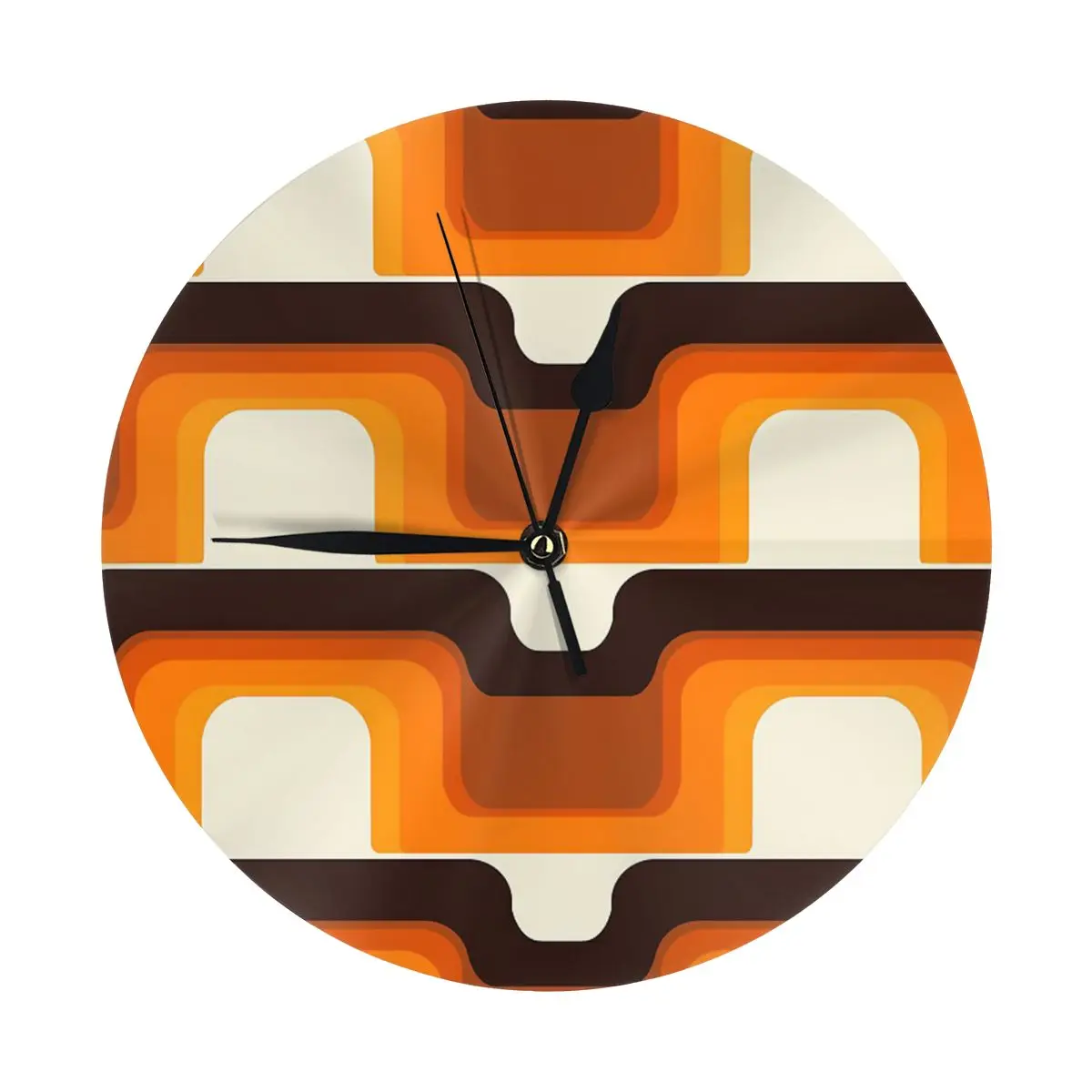 Mid-Century Modern Meets 1970s Orange Wall Clock Room Decoration Clock Must-have Ornament Round