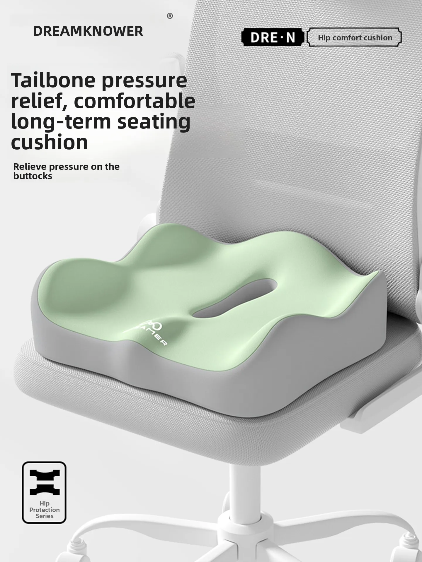 Office Chair Cushion Back Support Long Time Sitting Pain Relief Assorted Shapes Breathable Memory Foam  Pad Universal Use