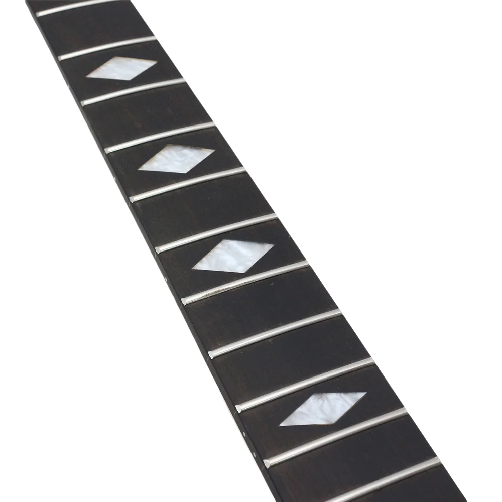 Unfinished New Maple Electric Guitar Neck 25.5 inch Ebony Guitar Fretboard Diamond Inlay 24 fret Replacement Neck