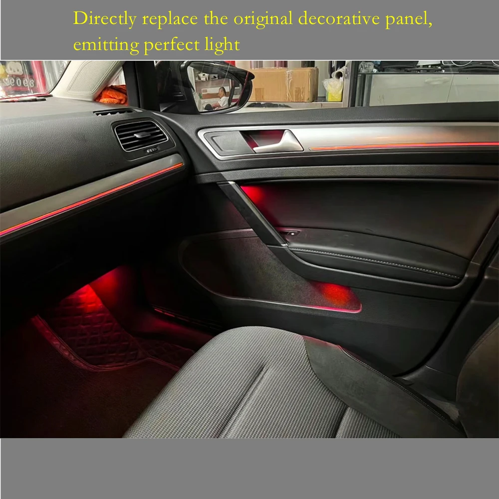 Automotive LED ambient light decorative panel for Volkswagen Golf 7/7.5 Interior lights 64 color atmosphere upgrade Button APP ﻿