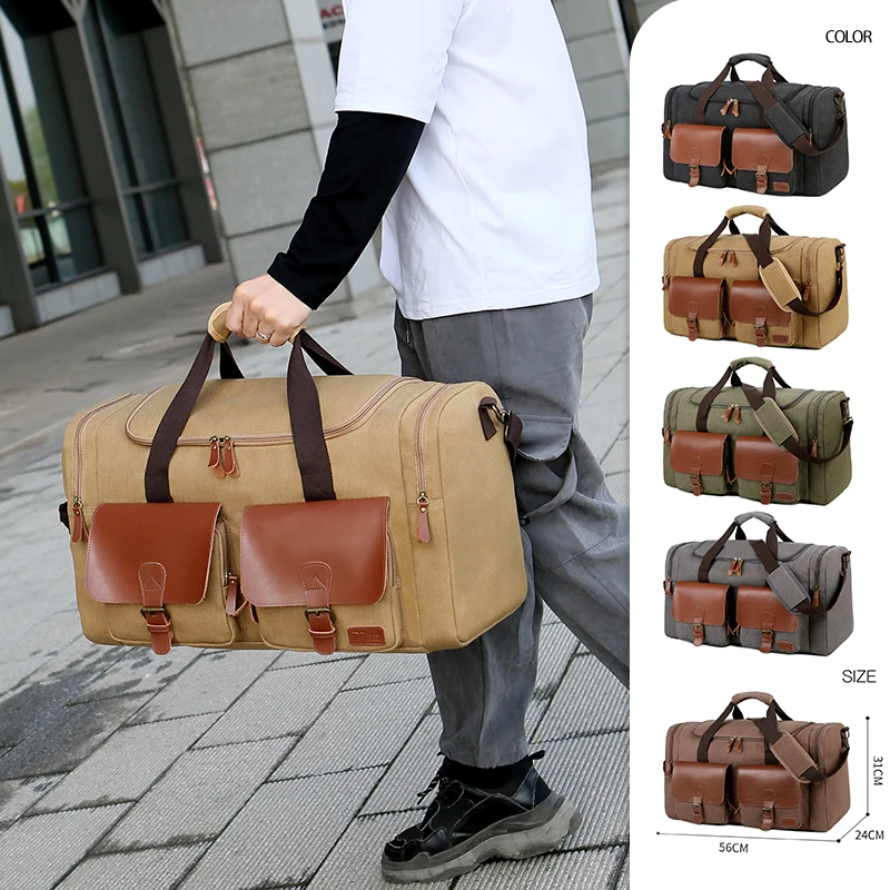 

Man Travel Bag Duffle Bag Canvas Crossbody Shoulder Bag Luggage Bag Weekend Bag Overnight Bag Best Gift for Husband Boyfriend