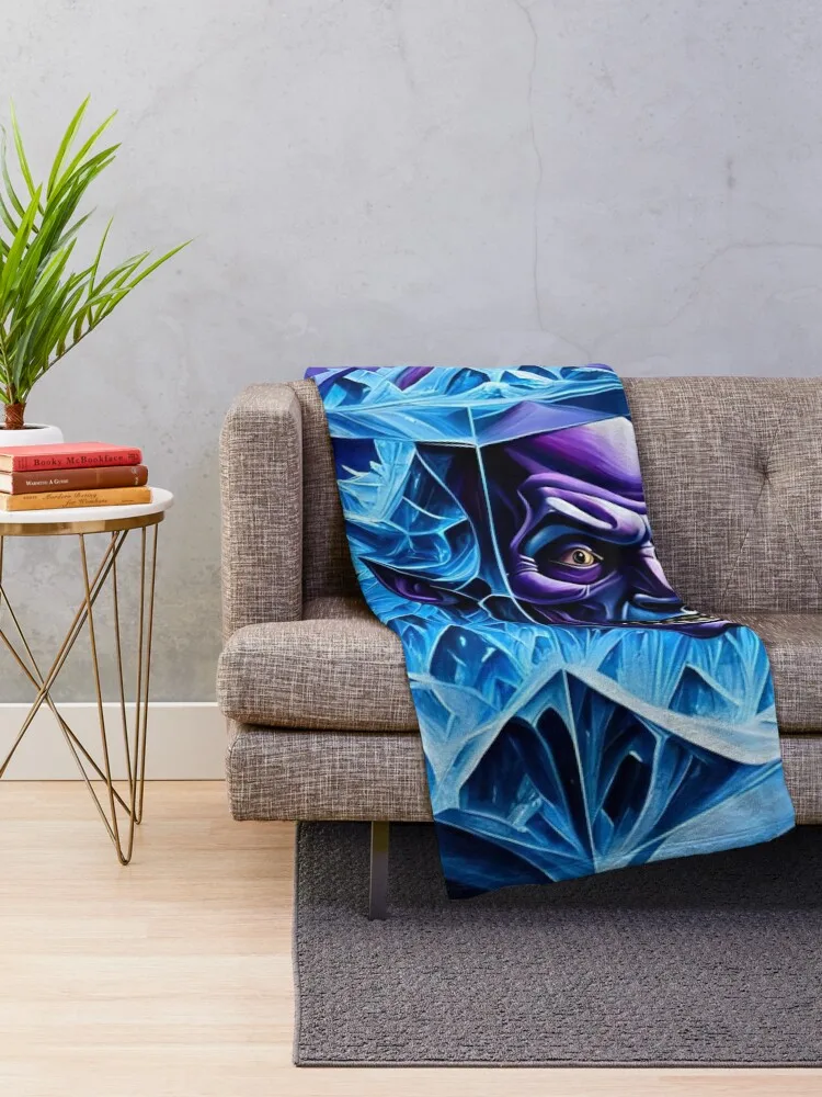 Enigmatic Purple Demon in a Glass Prism Throw Blanket Single Hair Blankets