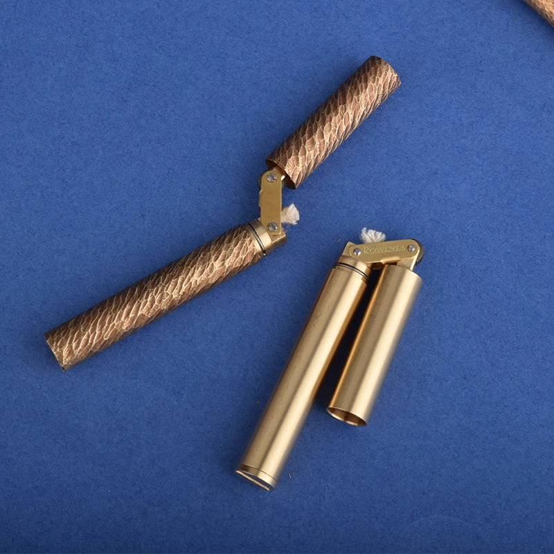 Insolito Mini divertente cilindrico retrò accendino a cherosene incisione Nunchaku nostalgico accendisigari portatile fatto a mano regalo da uomo