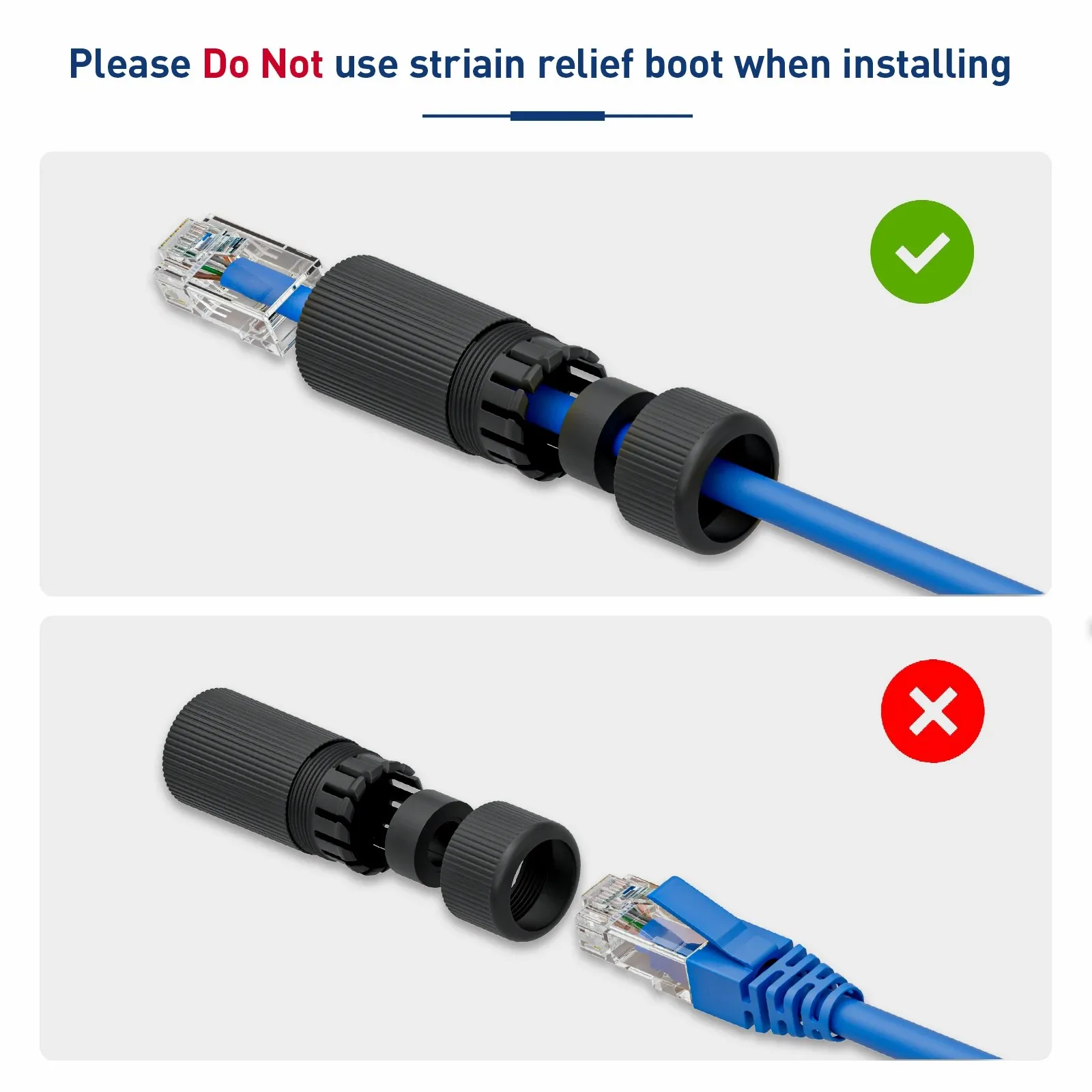 WoeoW Waterproof RJ45 Coupler IP68, CAT6/CAT5e/CAT5 Female to Female Coupler Connector 8Pin for Outdoor Ethernet LAN Cable