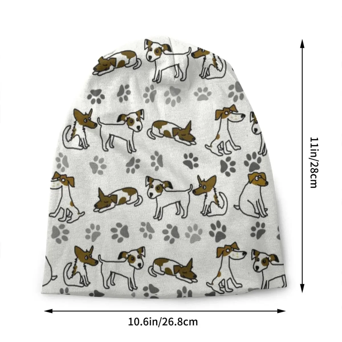 Funny Jack Russell Terrier Cartoon Pattern Bonnet Hat Knit Hat Men Women Hip Hop Unisex Adult Warm Winter Beanies Cap