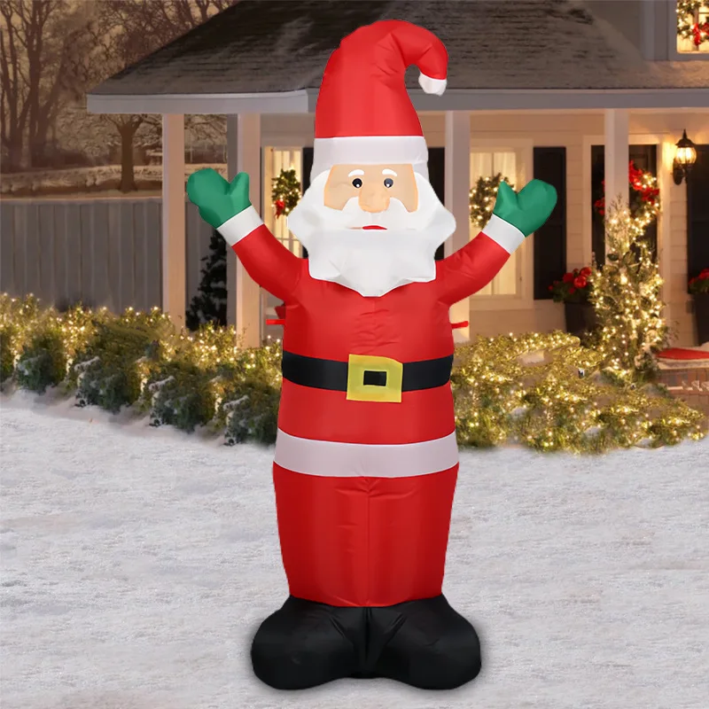 

Christmas Outdoor Ornament 4FT Beckoning Santa Claus Inflatable Air Mold LED Lighting Holiday Party Decoration