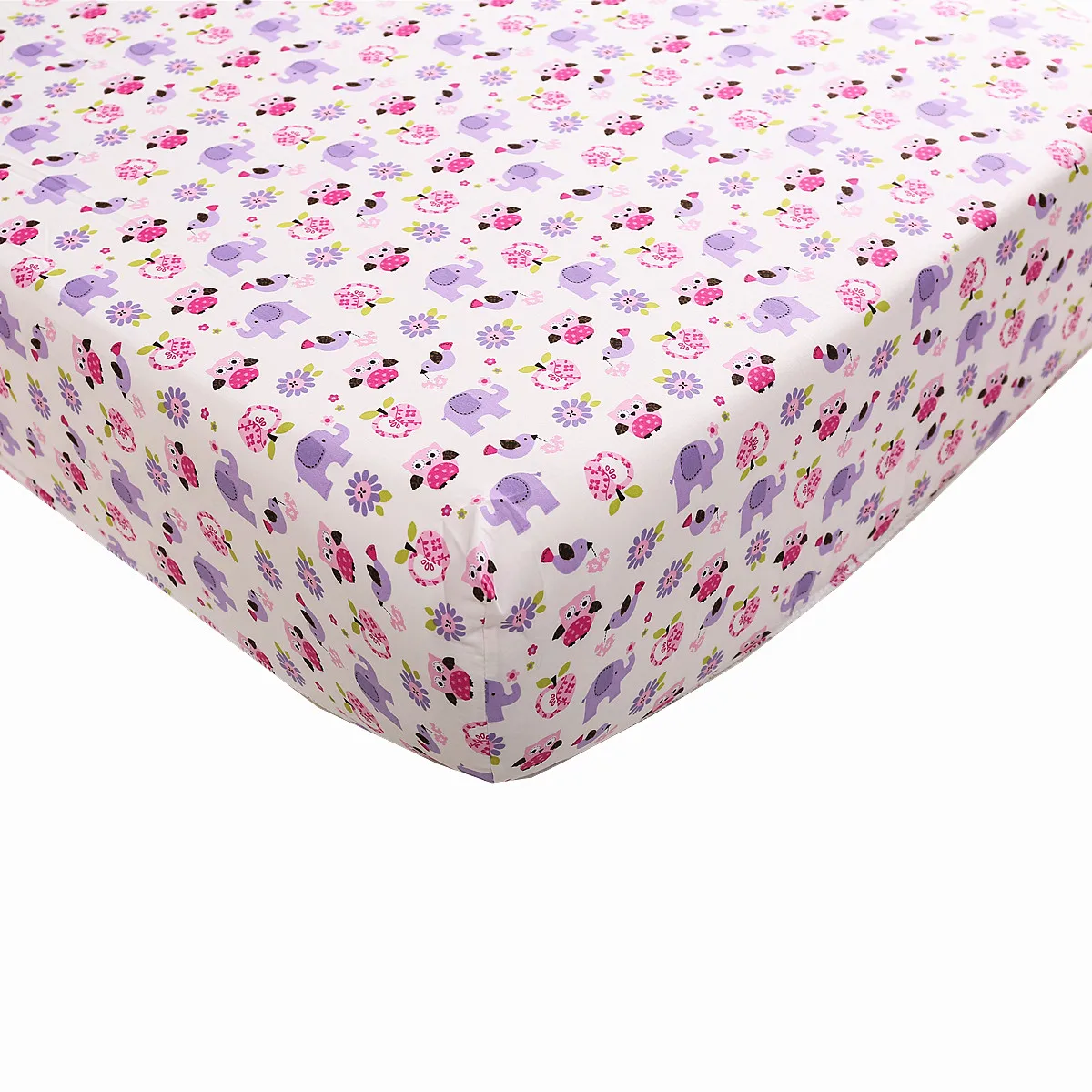 Sábana bajera de algodón para cuna de bebé, juego de ropa de cama para niños pequeños, edredón para bebé, falda para cuna, color morado, 3 piezas