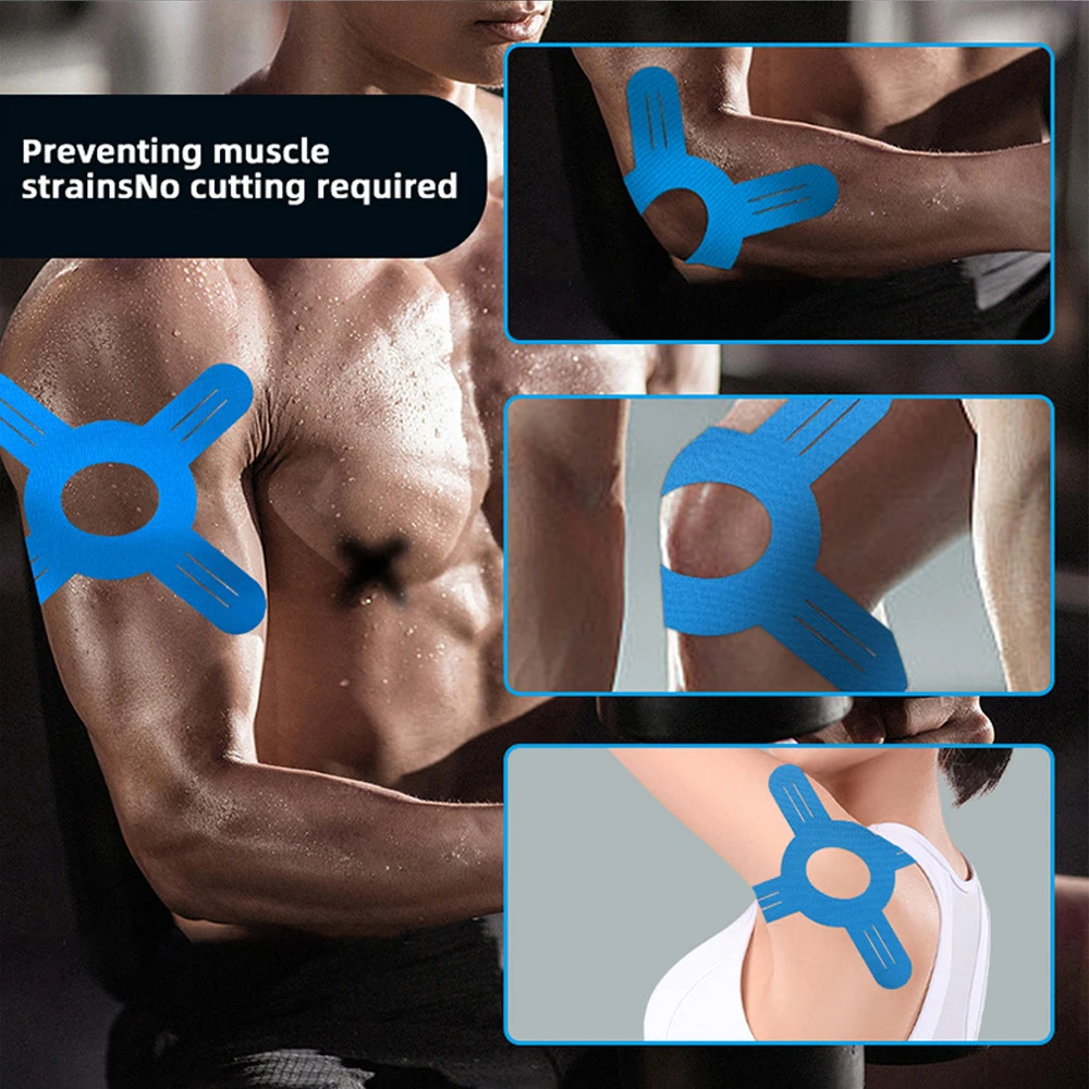 5 Stück Kinesiologie-Tape für Knie, Kniestützband, vorgeschnittenes Knieband für Kniestabilität, Sportband, kinetische Klebebänder für Knie – Detail 5