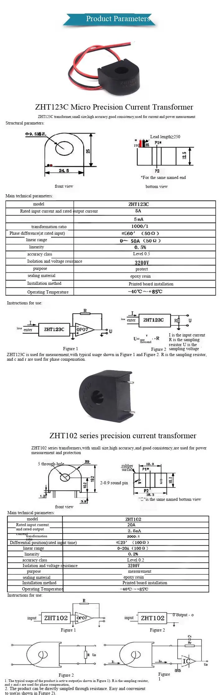 Mikro-Stromwandler-Sensor AC-Ladestation ZHT103 118A/118F/102/131/123 – Detail 2