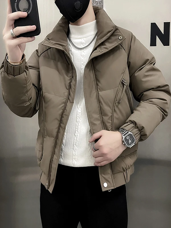 

Мужская утепленная хлопковая куртка в американском стиле, осенне-зимнее пальто приталенного кроя, короткое хлопковое стеганое пальто, молодежная модная повседневная одежда