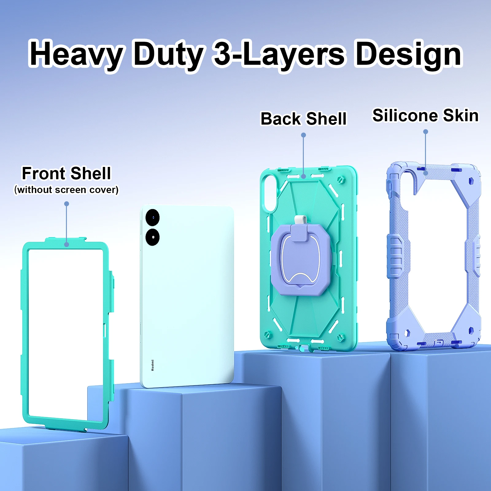 Kids Case For Xiaomi POCO Pad 12.1 Cover For Redmi Pad 2 11 Pro 12.1 SE 8.7 mi Pad 7 8 Pro 11.2 With Handle Grip Shoulder Strap