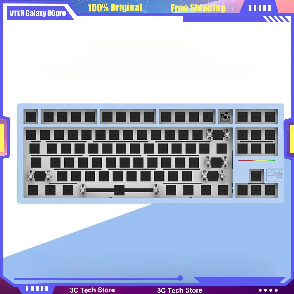 

VTER Galaxy 80pro Wireless Aluminum Alloy Mechanical Keyboard Kit Gasket Tri-mode Wired Customized Layout 88 Keys Hot-swappable