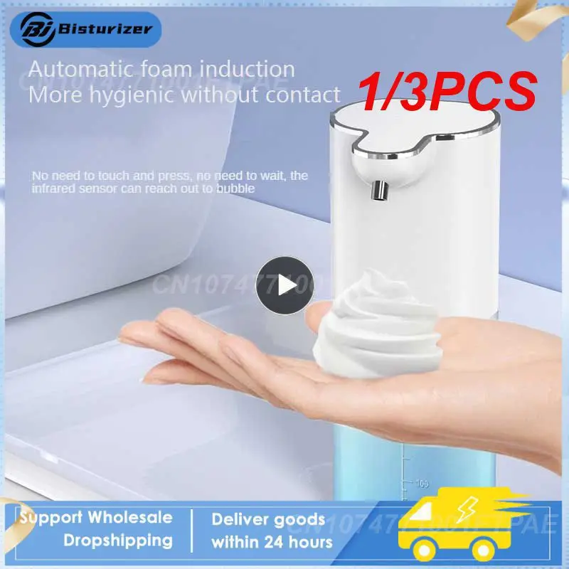 Automatic Foam Soap Dispensers, Máquina de lavar a mão inteligente, Carregamento USB, 2 em 1, Desktop e Parede, Banheiro, 400ml, 1 Pc, 3Pcs