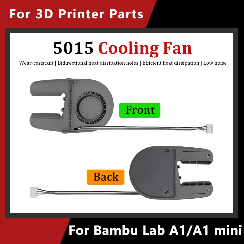 

For Bambu Lab A1 A1 mini New Upgrade 5015 Cooling Fan Installation convenience Durable Resistant to high temperatures