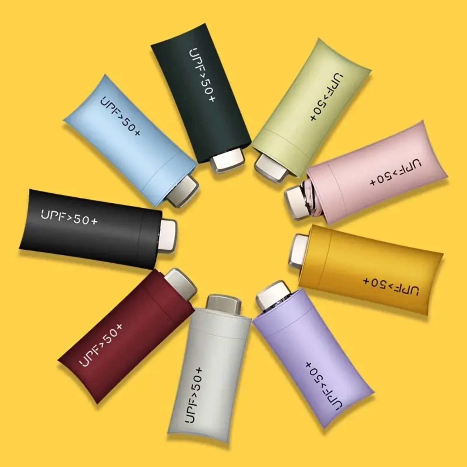 Praktischer tragbarer 5-fach-Schirmkopf aus Metall mit schlankem, flachem Design, ideal für sonniges und regnerisches Wetter – einfach zu bedienen und vielseitig einsetzbar