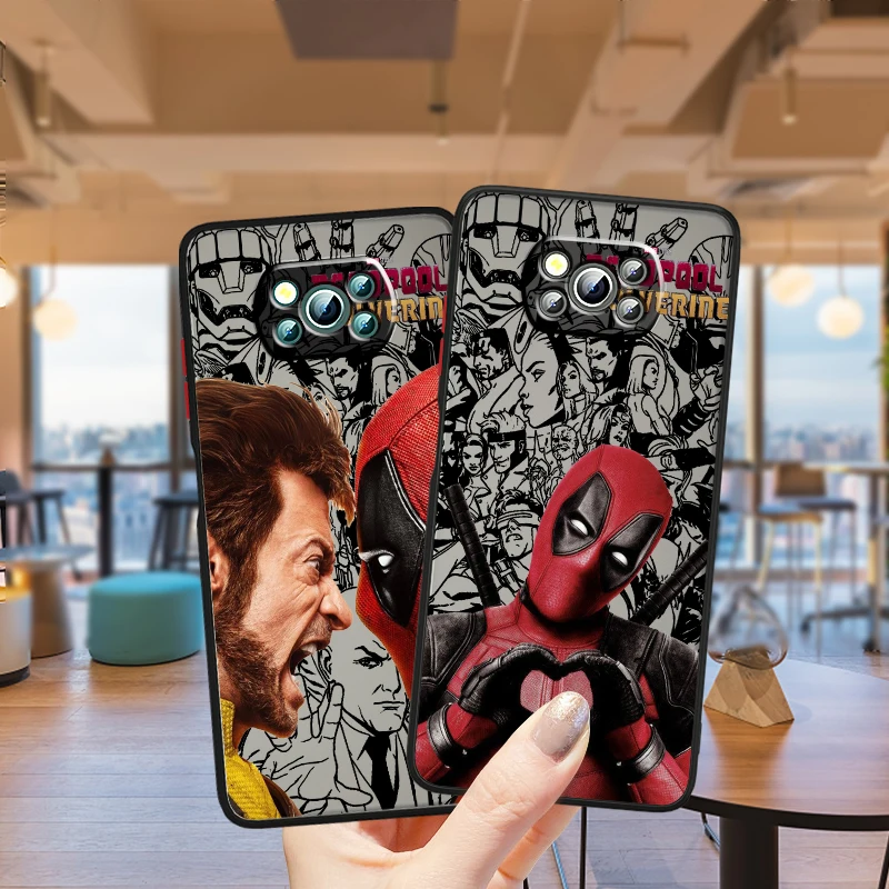 

Deadpool Wolverine Cool Marvel Frosted Translucent For Xiaomi Mi Poco X5 X4 X3 M6 M5S M5 M4 M3 F5 F4 F3 F6 Pro 5G Soft