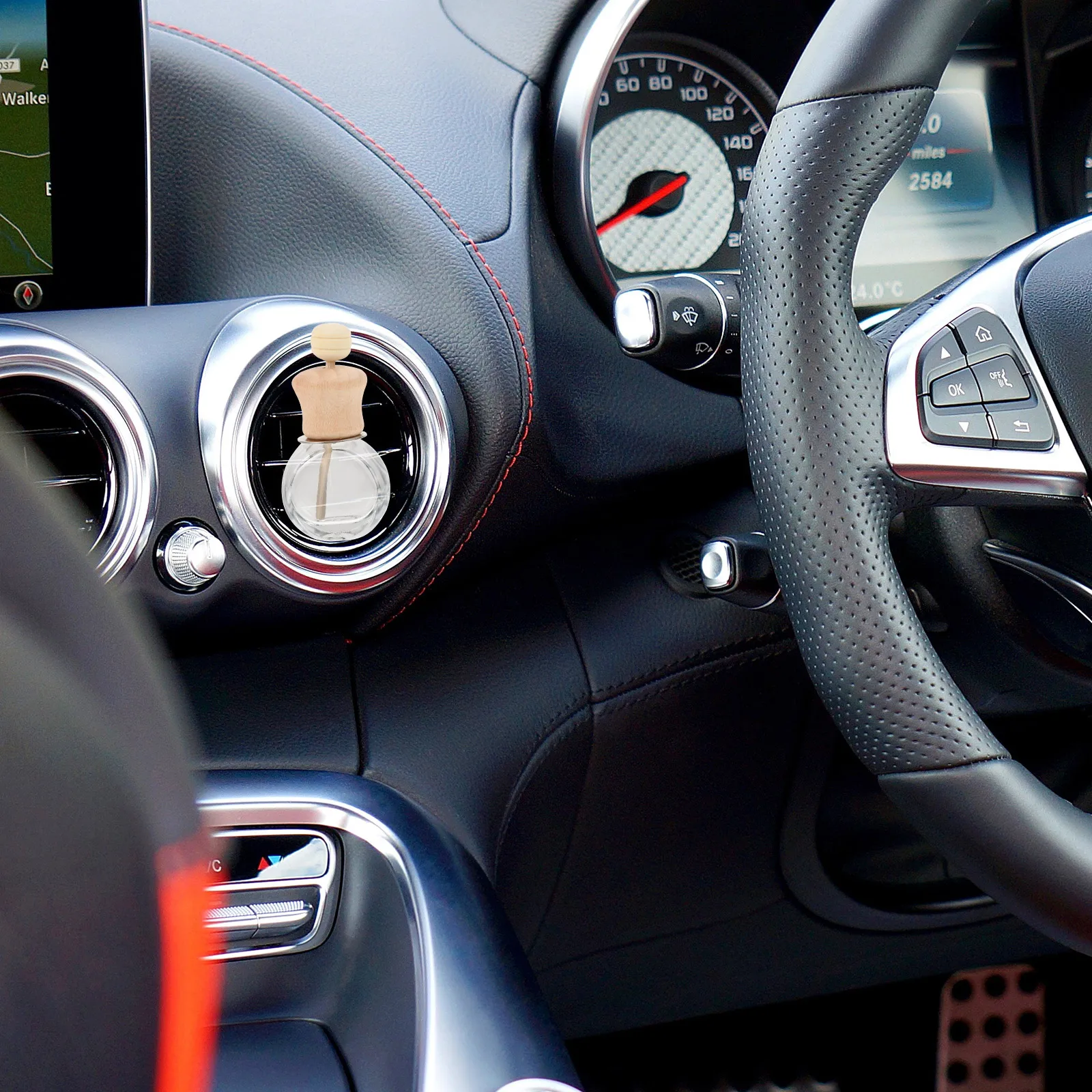 

6Pcs Aroma Bottle Car Air Freshener Rotatable Essential Oil Diffuser for Vent Horizontal Vertical Use Fragrance Ornament