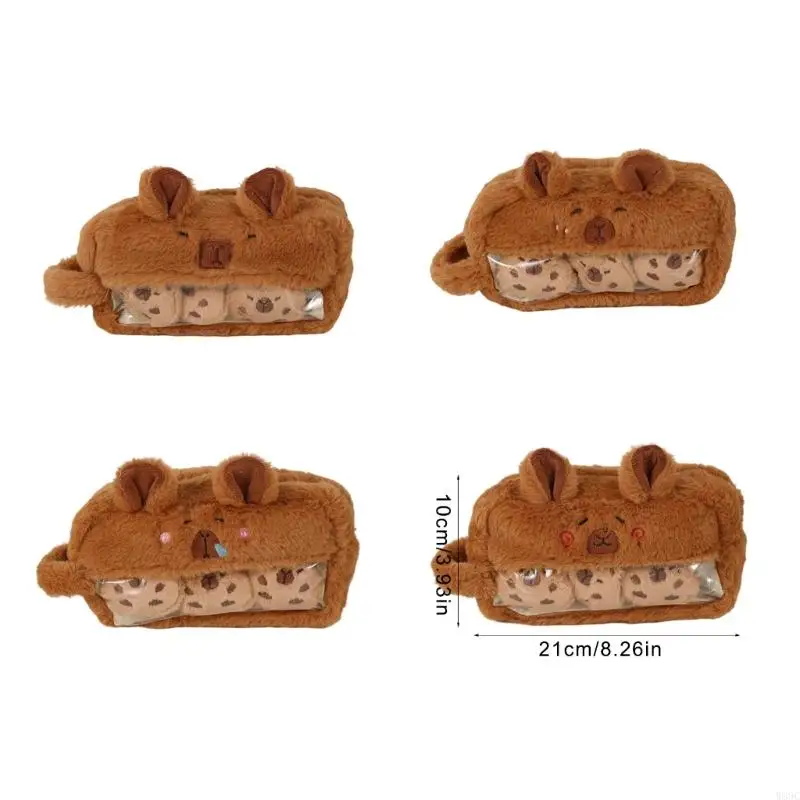 W89C Pencil Pouches for Steper Teacher Artist Tool Trans Trans Tool ، Large Carty Soft Soft Plush Pen Pen Stationeries Bage