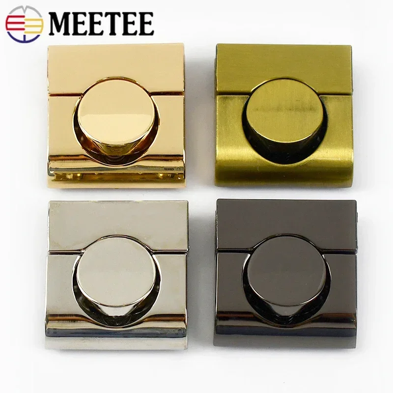 Meetee 1-5Pcs Metal Locks Bag Clasp Catch Buckles for Handbags Shoulder Bags Purse Totes Closures Snap Clasps DIY Accessories