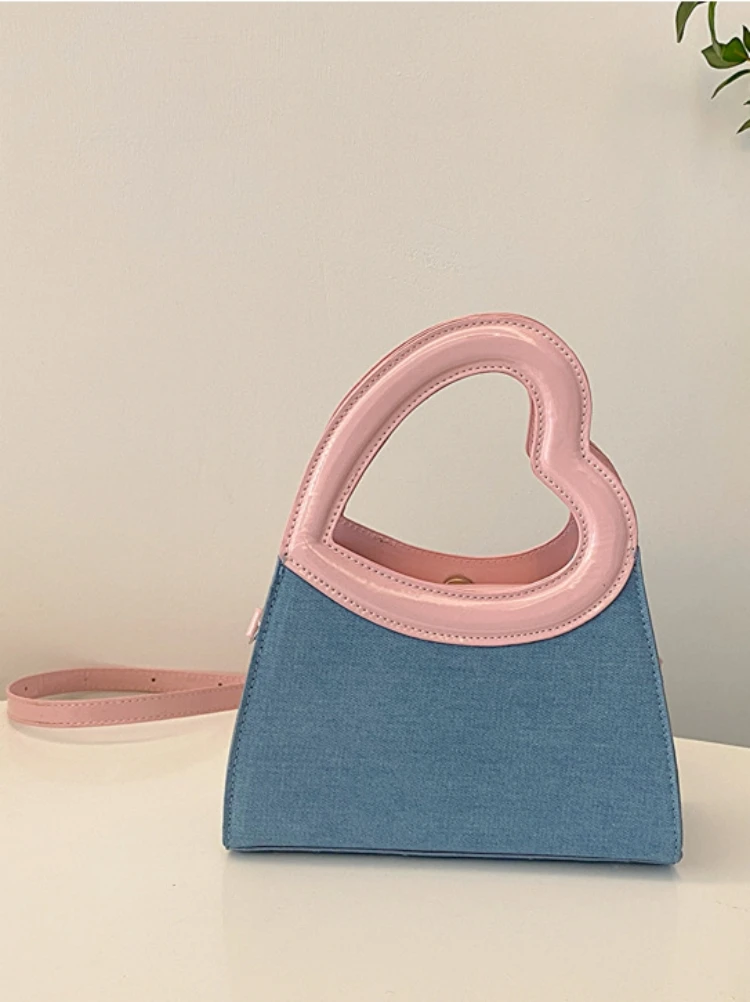 Borse a tracolla vuote da donna con cuore di lusso borsa a tracolla piccola da donna a contrasto di colore Cool Girl Fashion Design pochette borse