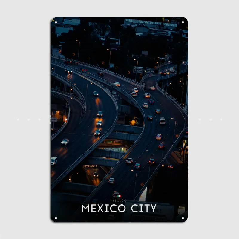 Mexico City Highway Metal Custom Sign Living Room Wall Indoor Decor Room Decoration Bedroom Posters Home Decor