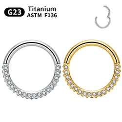G23 Titanium ASTM F136 Nasal Ring For Women Piercing Body Jewelry Hoop Earring 16G Lip Ring Hinge Clicker Open Diaphragm