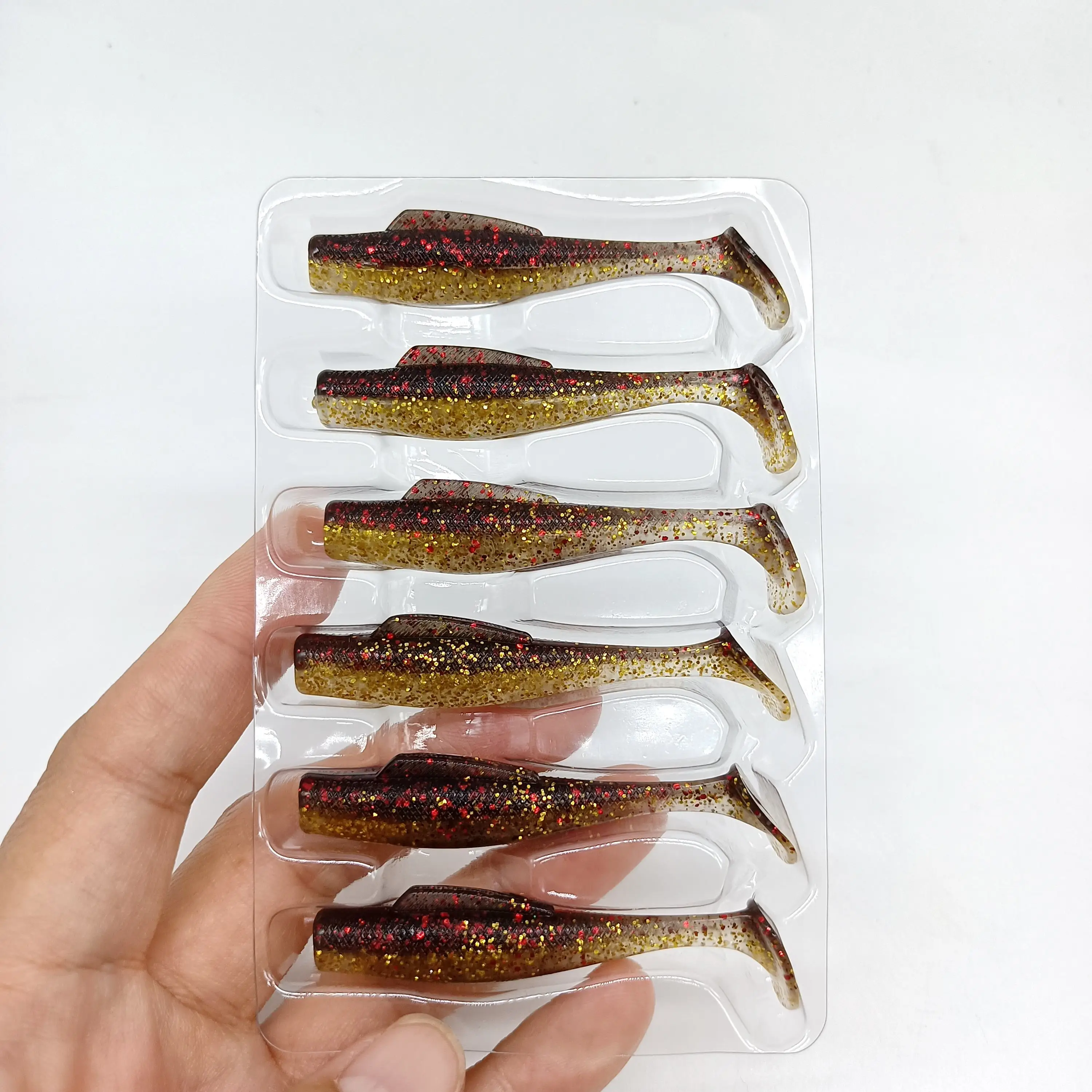 DUODUOYU 6PCS New T-Tail Soft Fishing Lure 2.3g/67mm Floating  Swimbait Wobbler Artificial Bait Silicone Bass Fishing Tackle