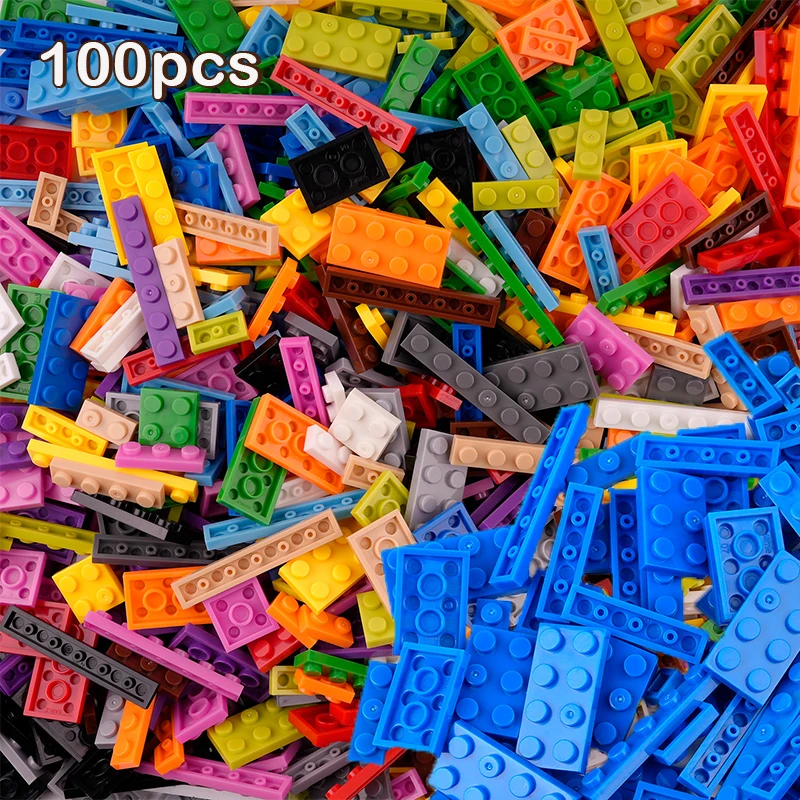 

100pcs Small Particle Building Blocks DIY Bulk Thin Board Multi Color MOC Bricks Compatible with Block for Children Toys Лего