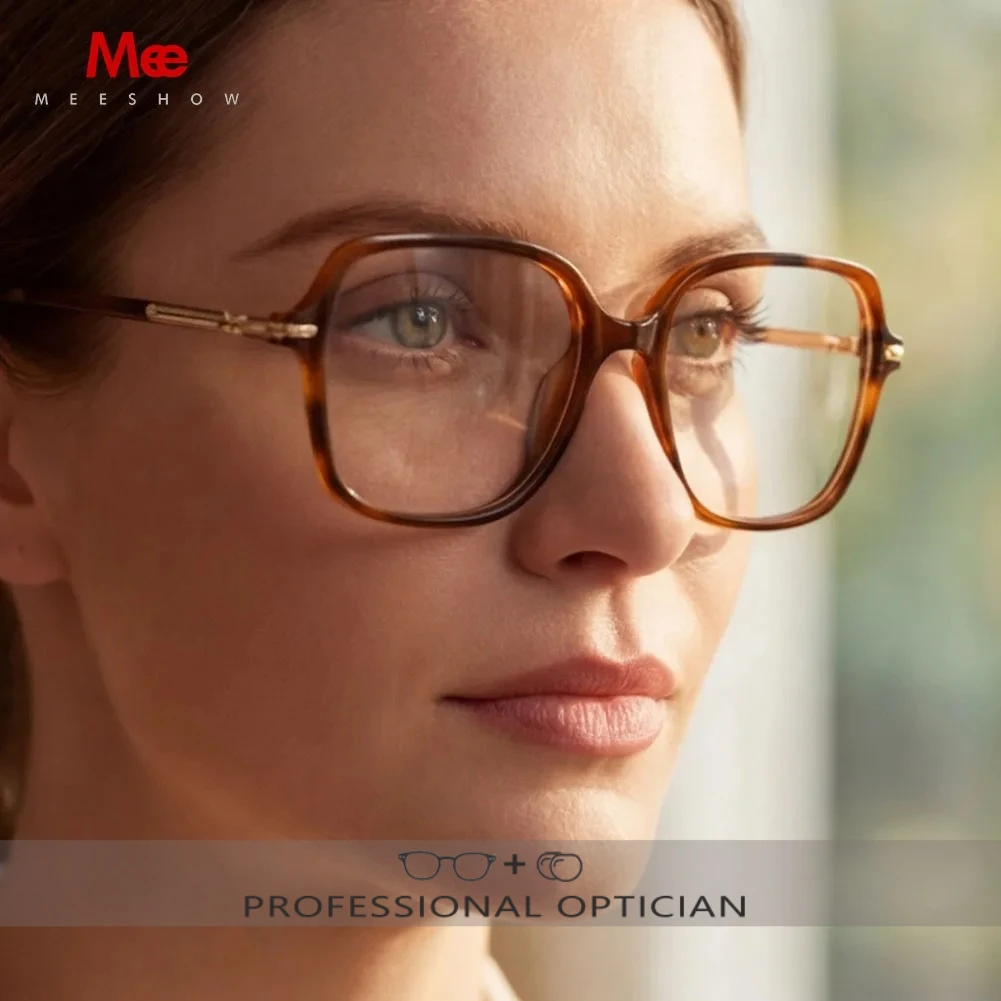 Meeshow Premium Minimalist Optical Frame Women Anti Blue Progressive Multifocal Myopia Hyperopia Custom Prescription Eyeglasses