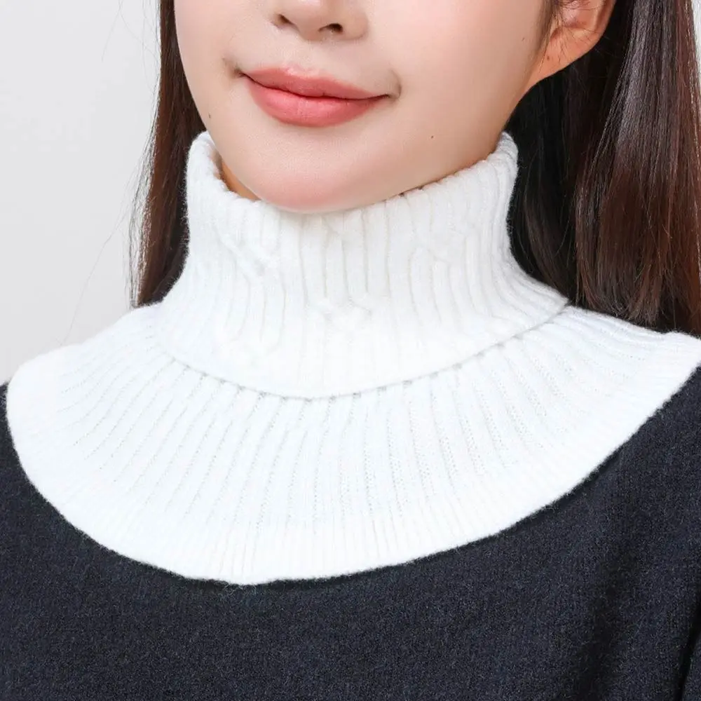 طوق صناعي منسوج للرجال والنساء ، وشاح قابل للفصل ، مقاوم للرياح ، آذان خشبية ، مدفئ للرقبة ، موضة شتوية