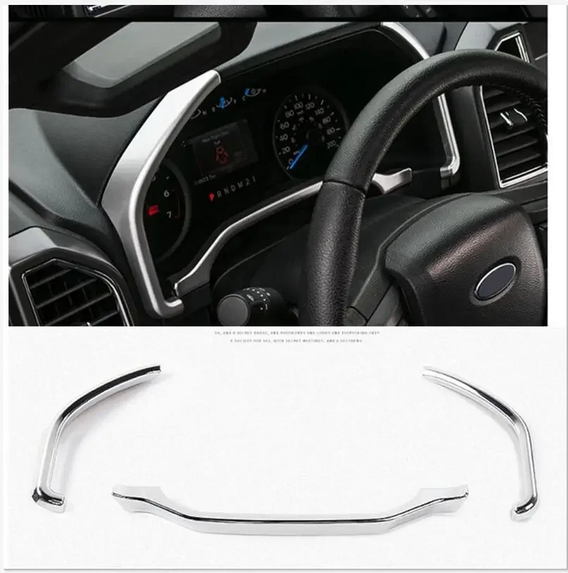 

Interior Accessories Dashboard Trim Instrument Board Decorative Cover Strips Frame for Ford F150 2015+ Car Styling