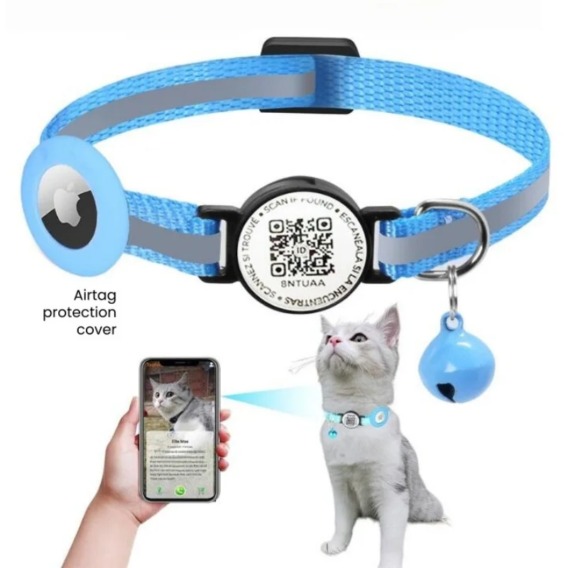 Anti-Lost Cat Collar Diy Electronic ID IOS Position Locator Breakaway Buckle Multi-Languages Customize DIY Necklace Small Choker