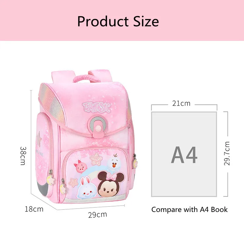 2023 Disney Mickey School Bags For Girls Grade 1-3 Primary Student Shoulder Orthopedic Backpack Large Capacity Gifts Mochila