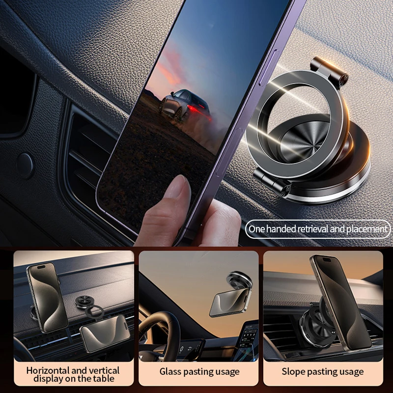 Electric Vacuum Magnetic Car Phone Holder 360 Rotate Suction Cup Home Mirror Gym Bath Shower for Iphone 16 15 14 13 12 11Pro Max