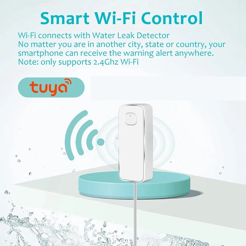 Wifi детектор воды Ieak для дома 3 упаковки, умный датчик утечки воды с сигнализацией 80 дБ и оповещениями от приложений, датчик воды