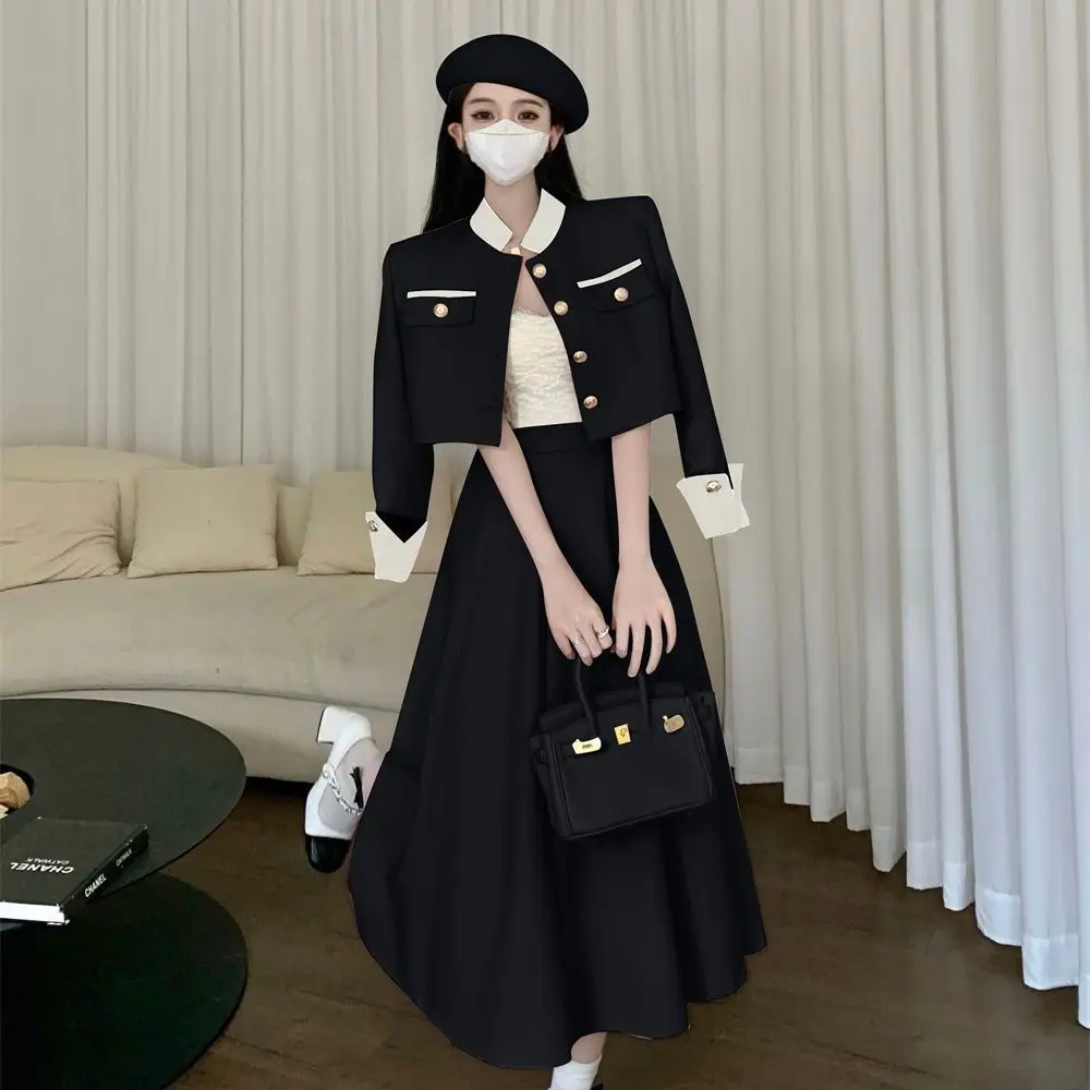 Xiaoxiangfeng two-piece set of Spring and Autumn new style temperament short jacket+French half length skirt fashionable set