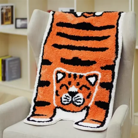 سجادة النمر ديكورات المنزل لطيف الكرتون طاولات القهوة لغرفة المعيشة البساط المضادة للانزلاق غرفة نوم السرير الطابق ماصة حمام حصيرة