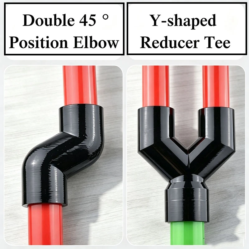 20~50mm Y-type Reducing Tee Fitting, Y-shape Branch Pipe Shifter Connector, Aquarium Water Tube Adapter Fish Tank Accessories