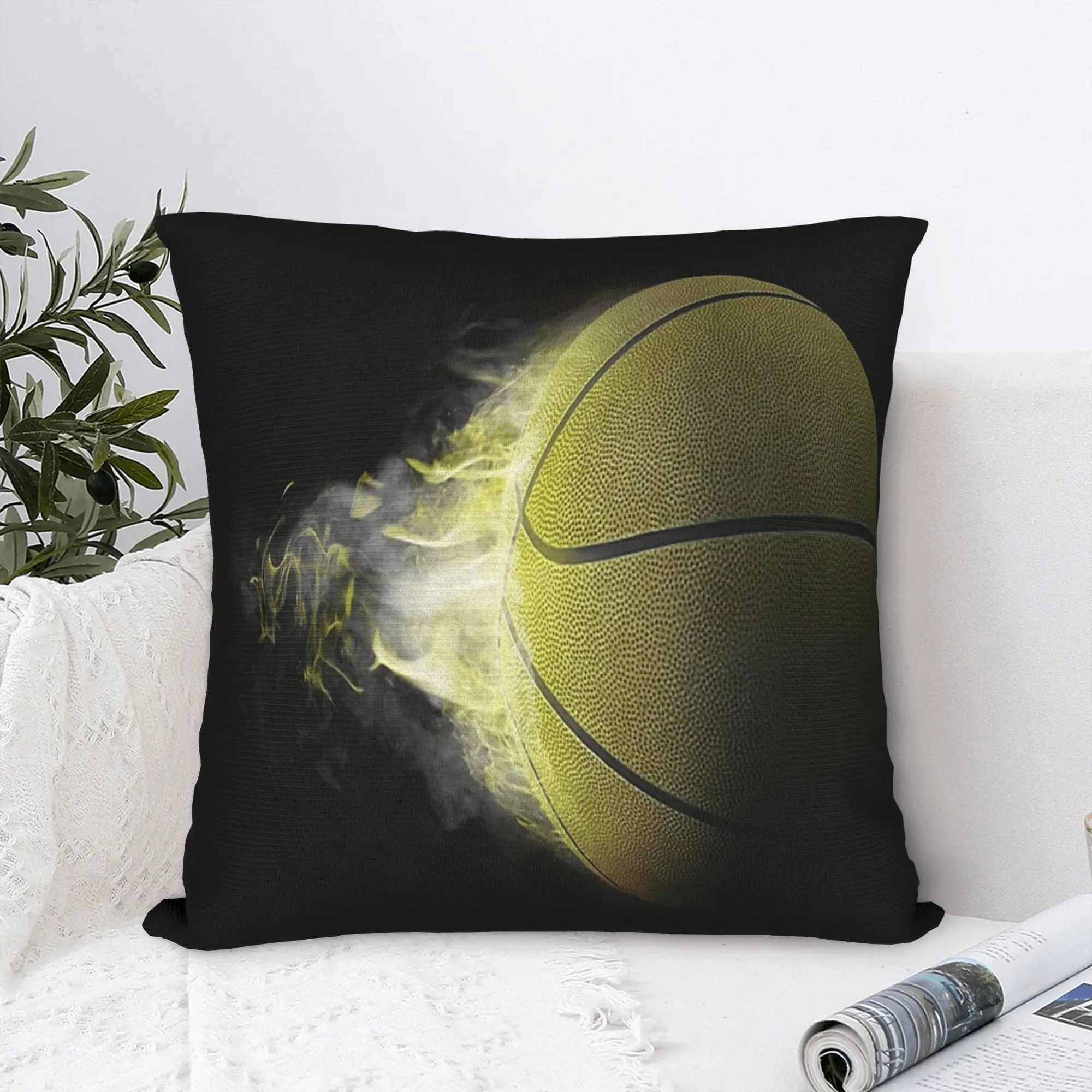 Basketball Square Pillow Case Sport Lover Cushion Covers Custom Zippered Decor Pillowcase for Living Room 40x40cm