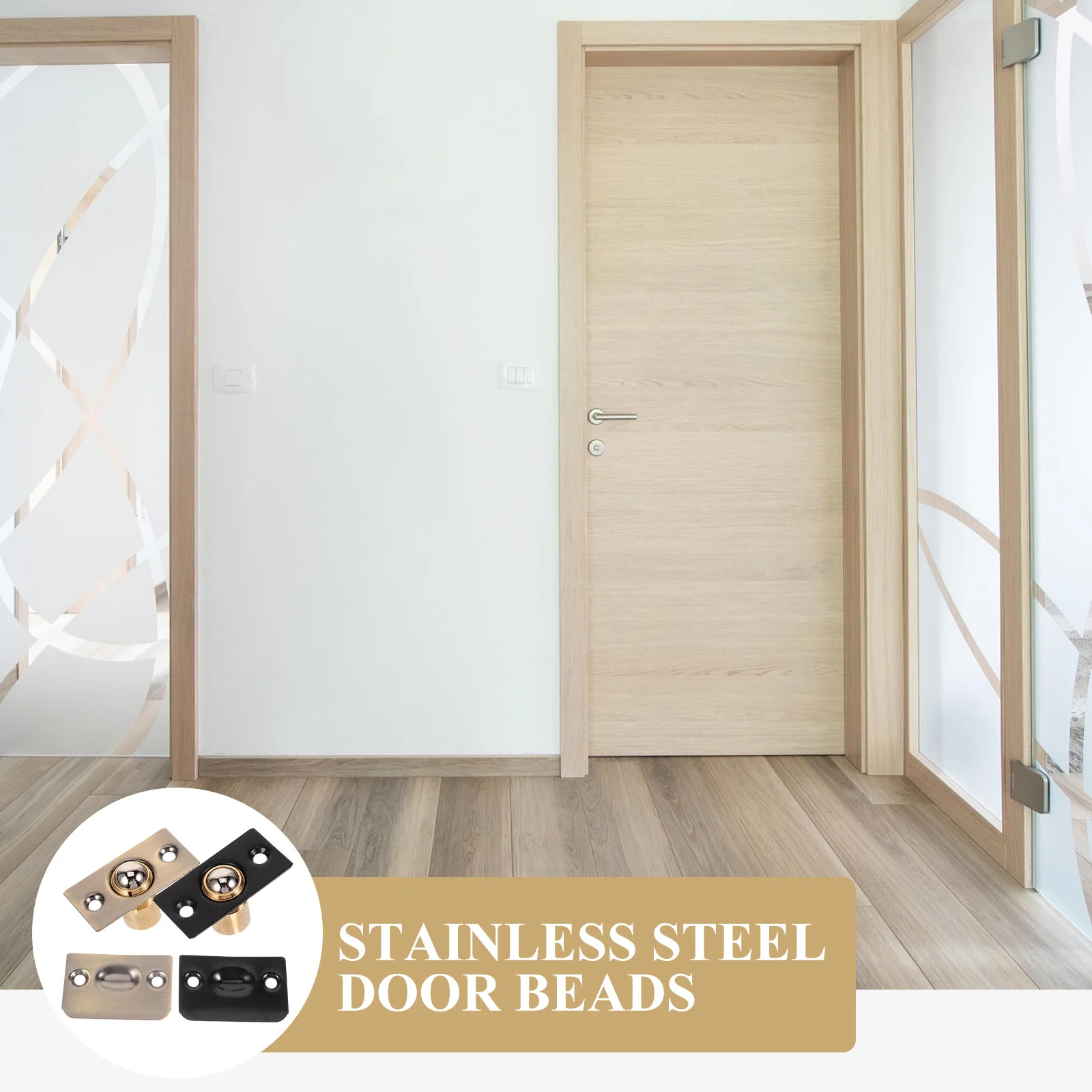 

2Pcs Door Ball Catch Stainless Steel Durable Invisible Adjustable Cabinet Ball Roller Catch Furniture Accessory