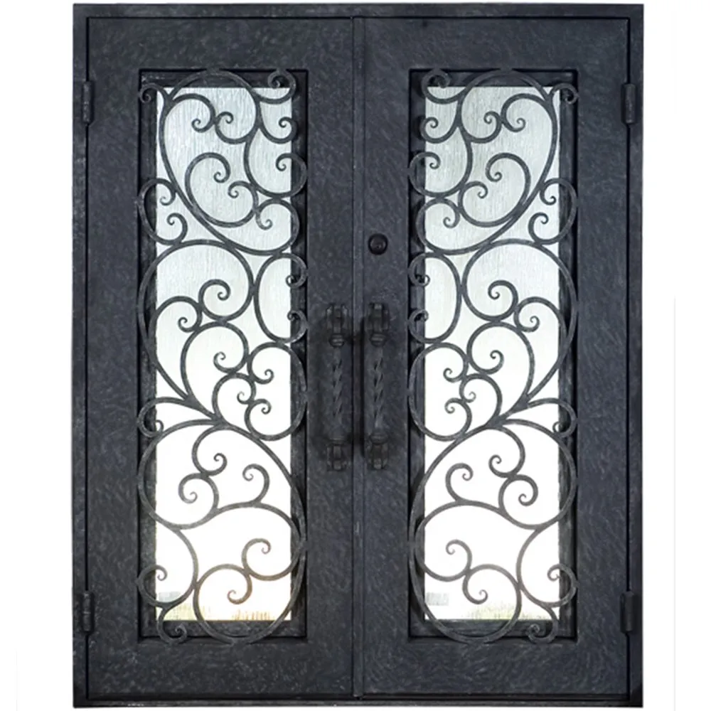 Home Use Steel French Front Wrought Iron Door China Factory Suppliers