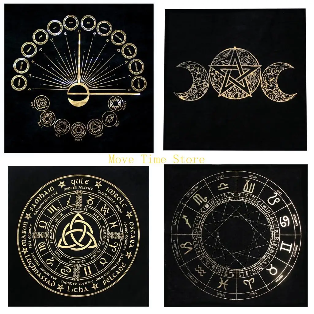 

92ME 19x19In Board Game Card Table Covers Magician Daily Pad Tarot Tablecloth Divination Altar Tarot Patch Table Cloth