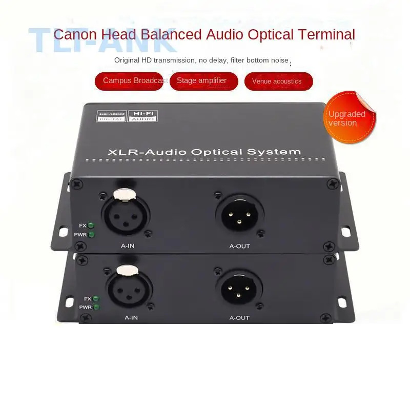 2CH Bidirectional XLR Audio Fiber Optic Transmitter Receiver XLR Fiber Extender Broadcast Grade Lossless Balanced Audio