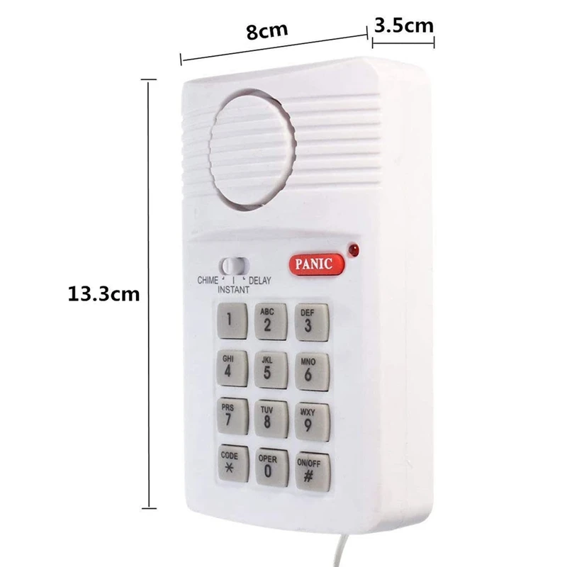 Loud Wireless Door Alarm Security Pin Panic Keypad For Home Office Garage Shed