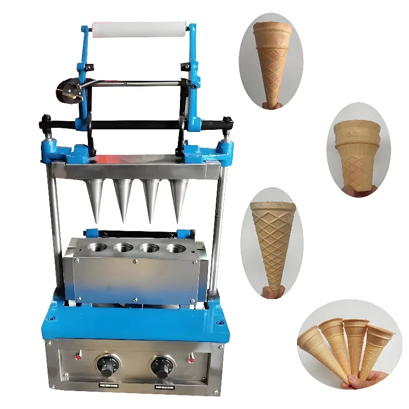 Custom Simple Operation Mini Waffle Cone Mini Waffle Cones for Chocolate Filling Waffle Cone Semi Auto Machine