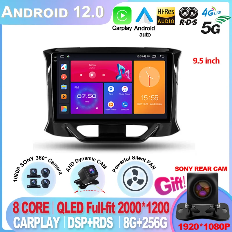 For LADA Xray X ray 2015 - 2019 Android 12 No 2din 2 din dvd 2K Car Radio Multimedia Video Player Navigation GPS