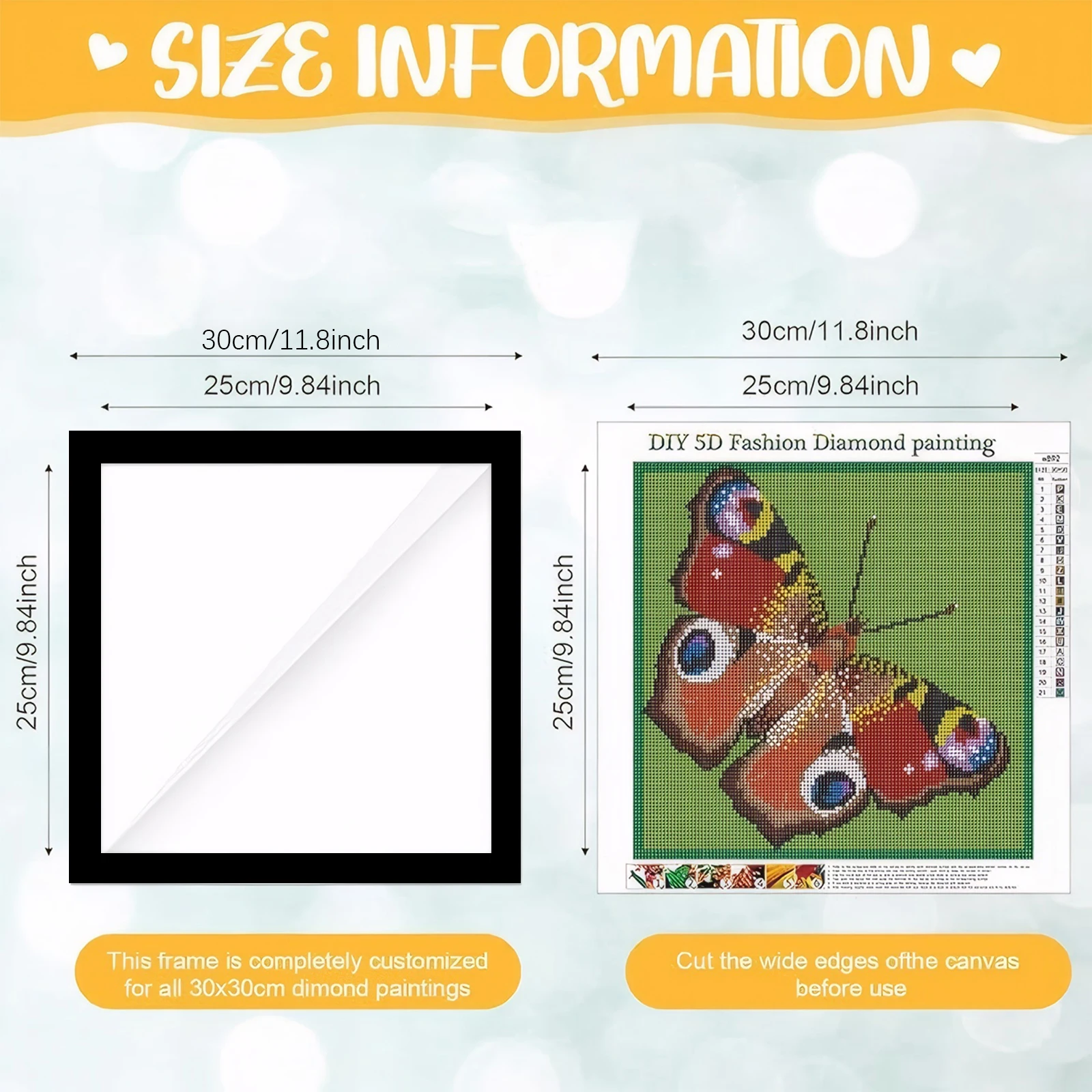 

3pcs Magnetic Diamond Painting Frames 30x40/30x30cm Self-Adhesive for Diamond Art Embroidery Photos Posters