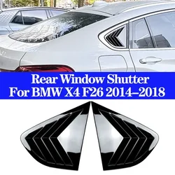 For BMW  X4 F26 Car Rear Window Shutter Cover Trim Window Louver Side Vent Trim ABS Carbon Fiber 2014-2018 Auto Accessories